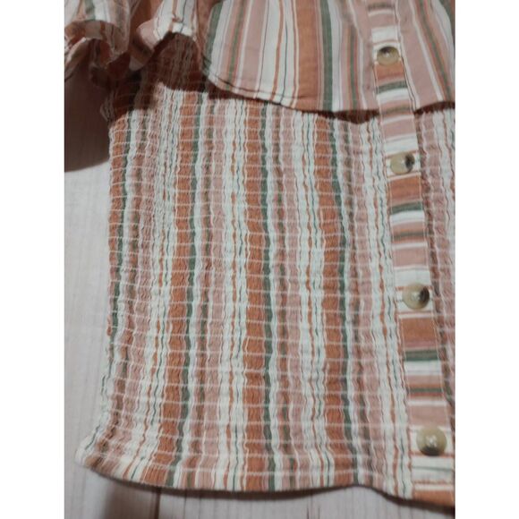 Dizzire Shirt Ladies Large Off The Shoulder Orange - Picture 3 of 6